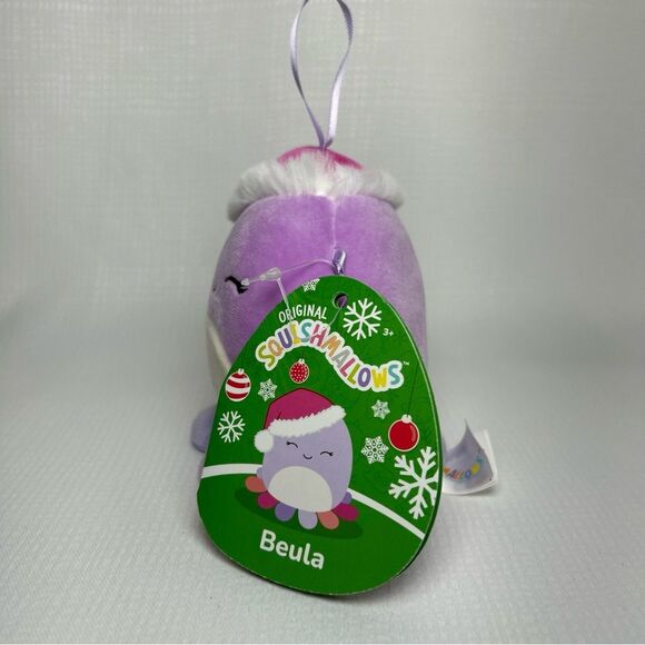 NWT Beula Octopus Purple Hat 4" Inch Squishmallows Christmas Plush Ornament - Picture 4 of 4